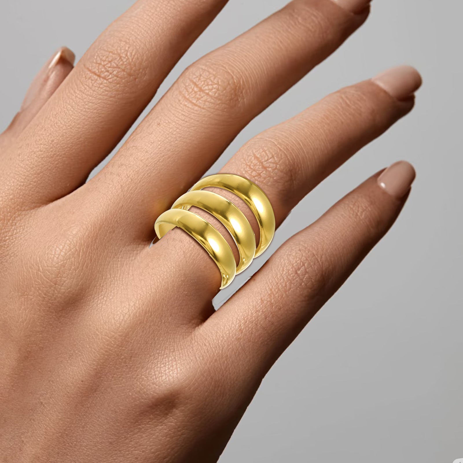 Damen Offener Ring mit elegantem Wellenmuster Shop Nory