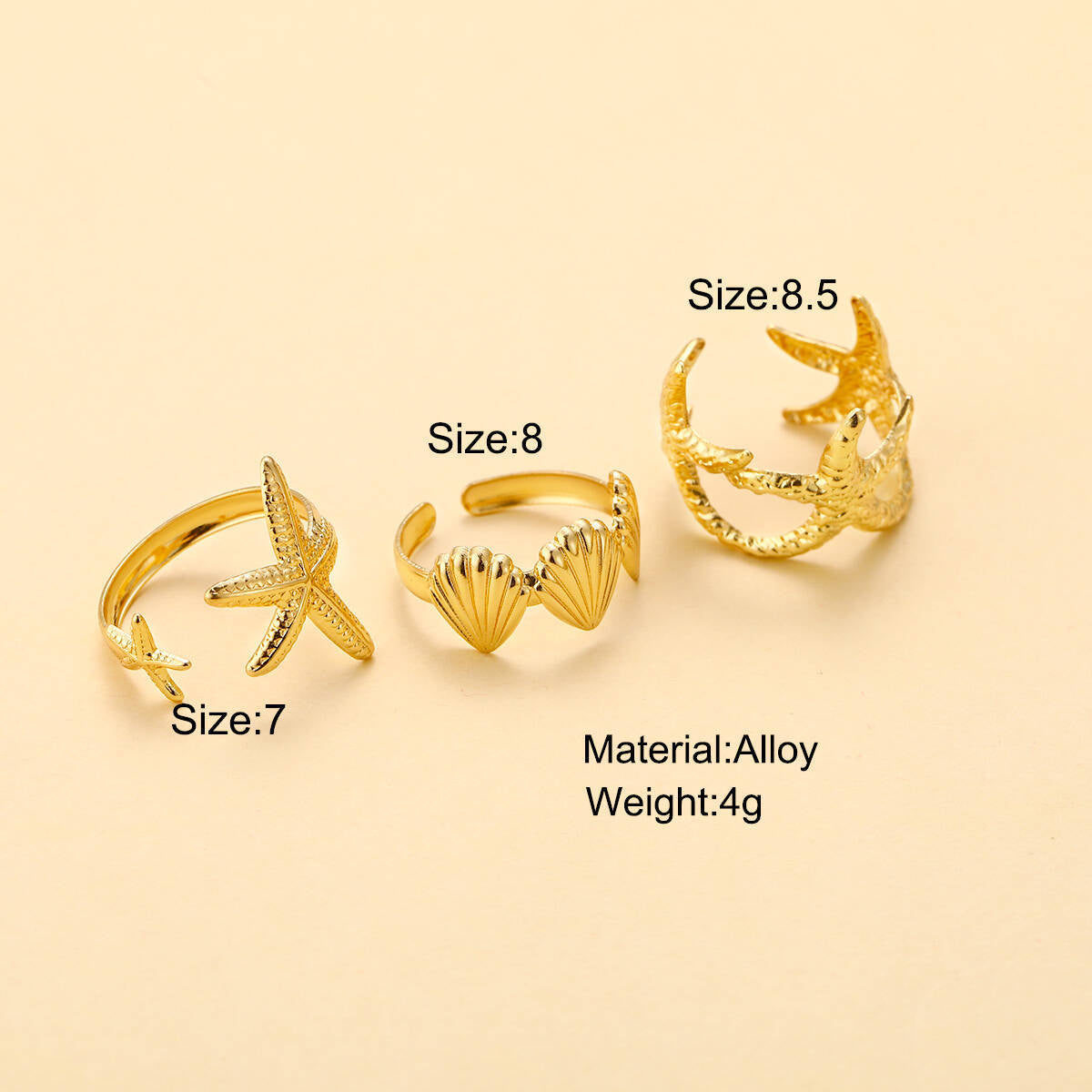 Damen Ring-Set mit maritimen Motiven und kunstvollen Details Shop Nory
