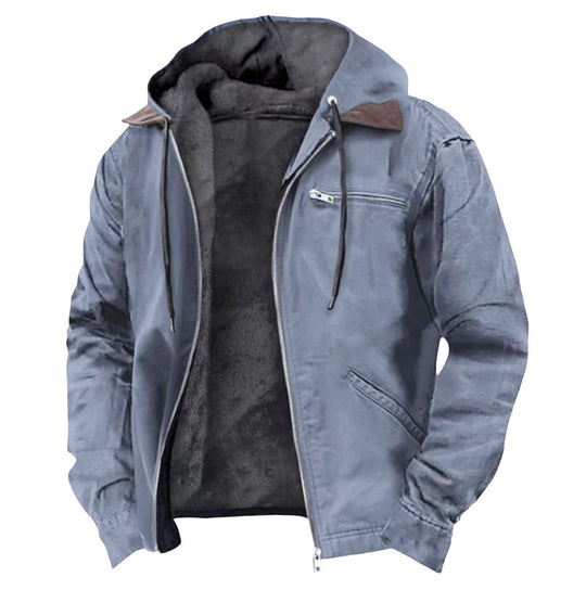 Herren nan wattierte Kapuzenjacke mit Teddyfutter und robuster Canvas-Aussenschicht Shop Nory