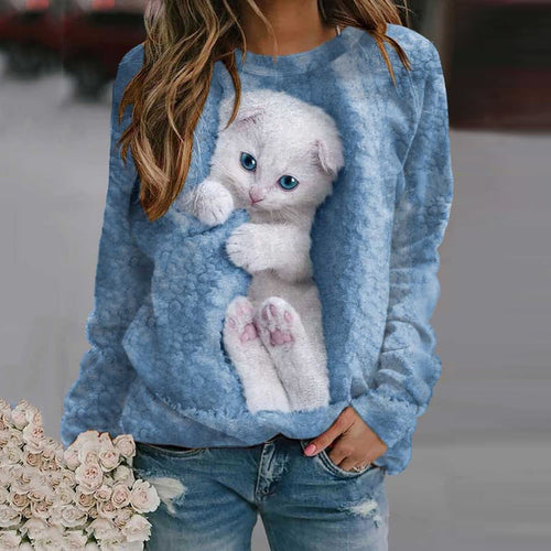 Damen Sweatshirt mit niedlichem Tiermotiv