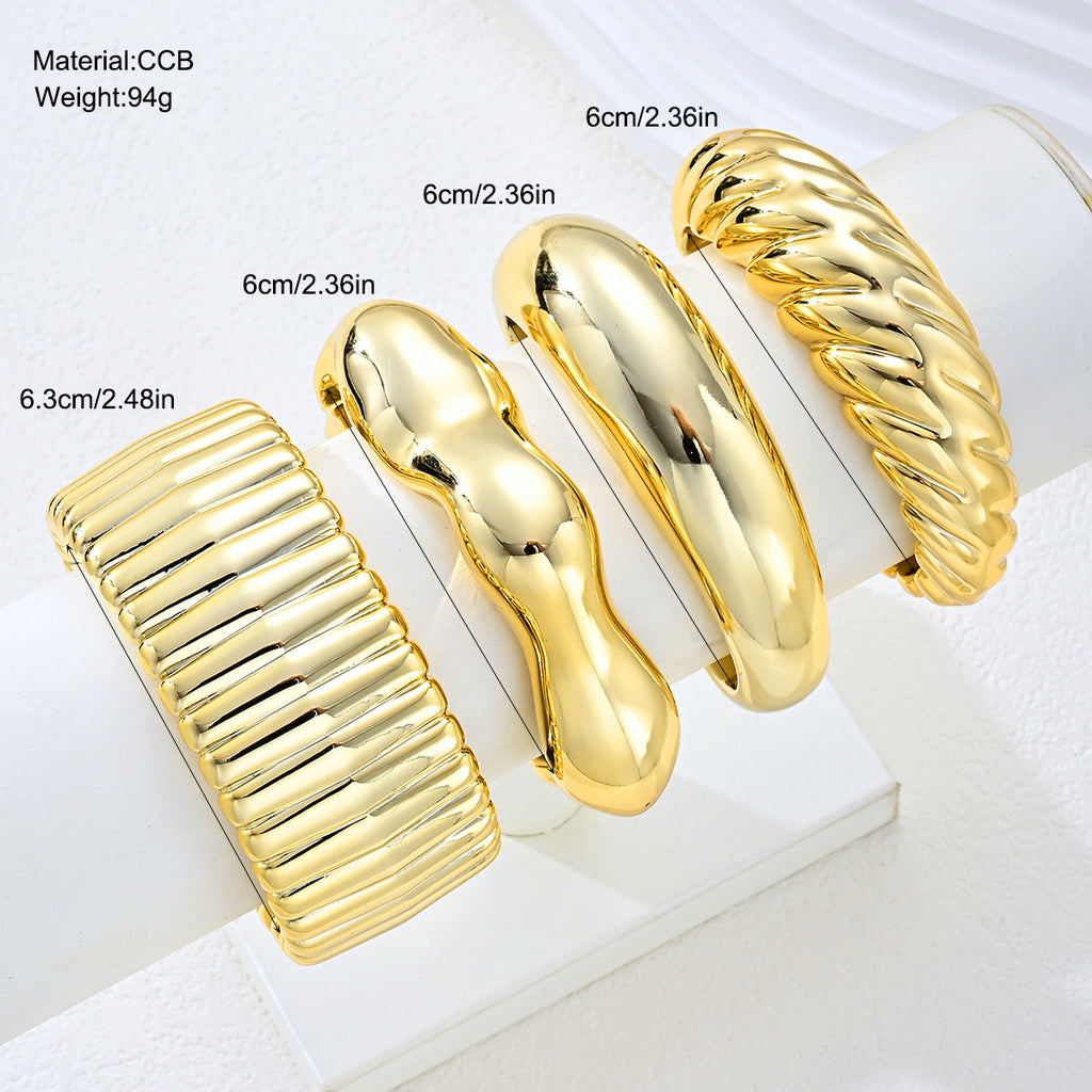 Damen Armreifen-Set aus hochwertigem Metall mit einzigartigen Oberflächenstruktur Shop Nory