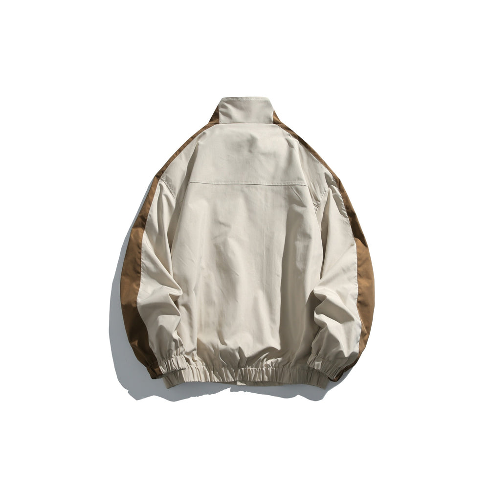 Unisex Sportive Trackjacke im Retro‑Windbreaker‑Design mit Stehkragen und Kontraststreifen Shop Nory