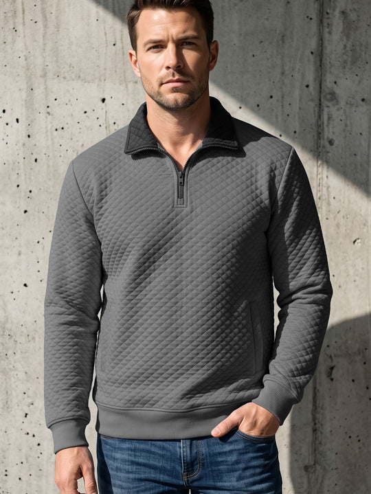 Herren Stepppullover mit Troyerkragen und Halbzip Shop Nory