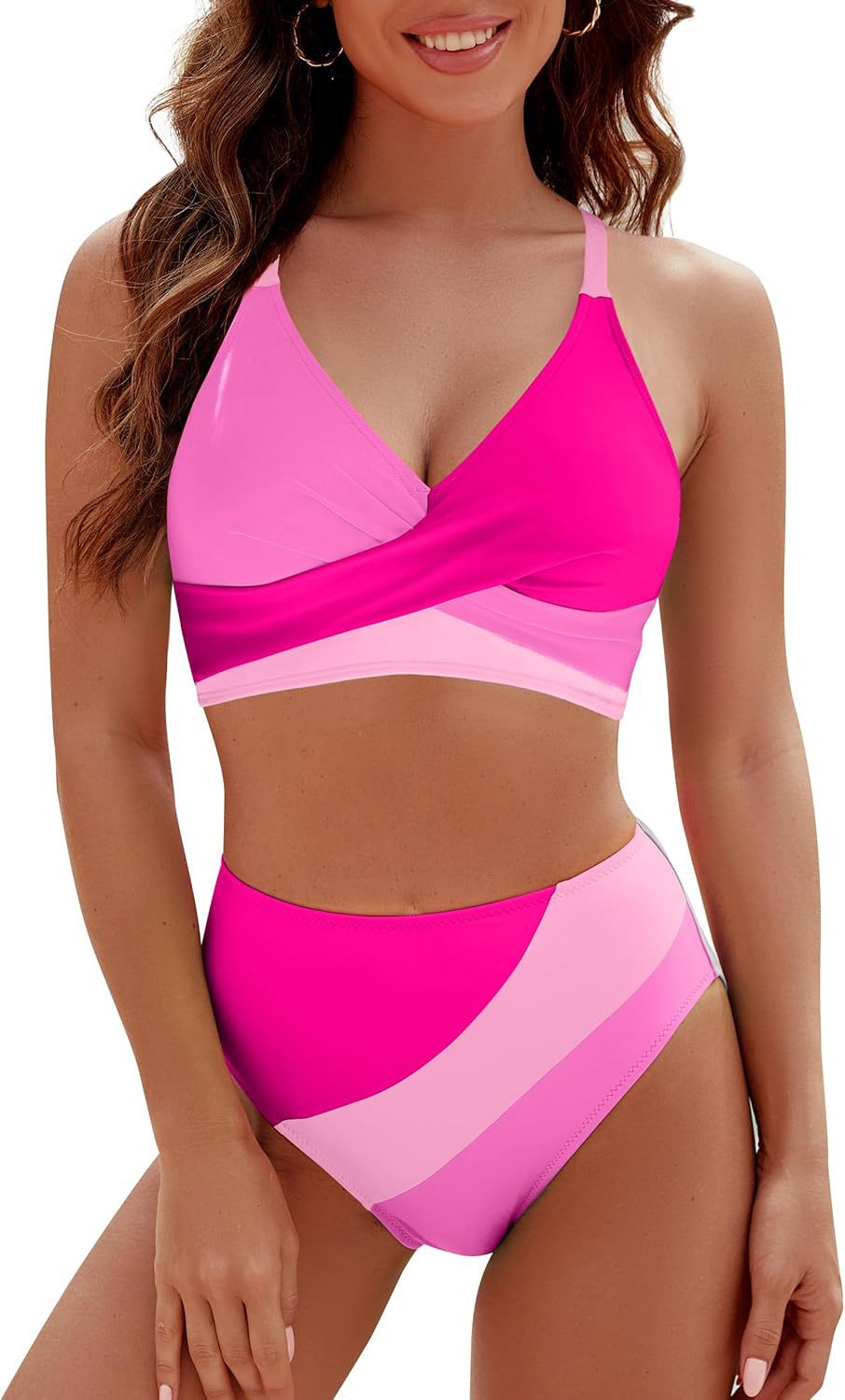Damen Sportlicher Bikini-Set mit modernem Wickeldesign
