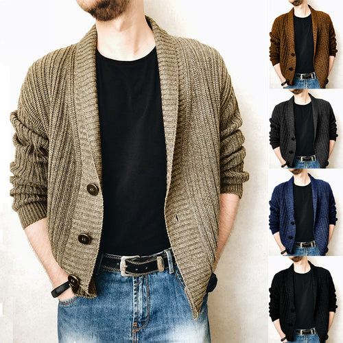Herren Strickcardigan mit Schalkragen und Knopfleiste Shop Nory