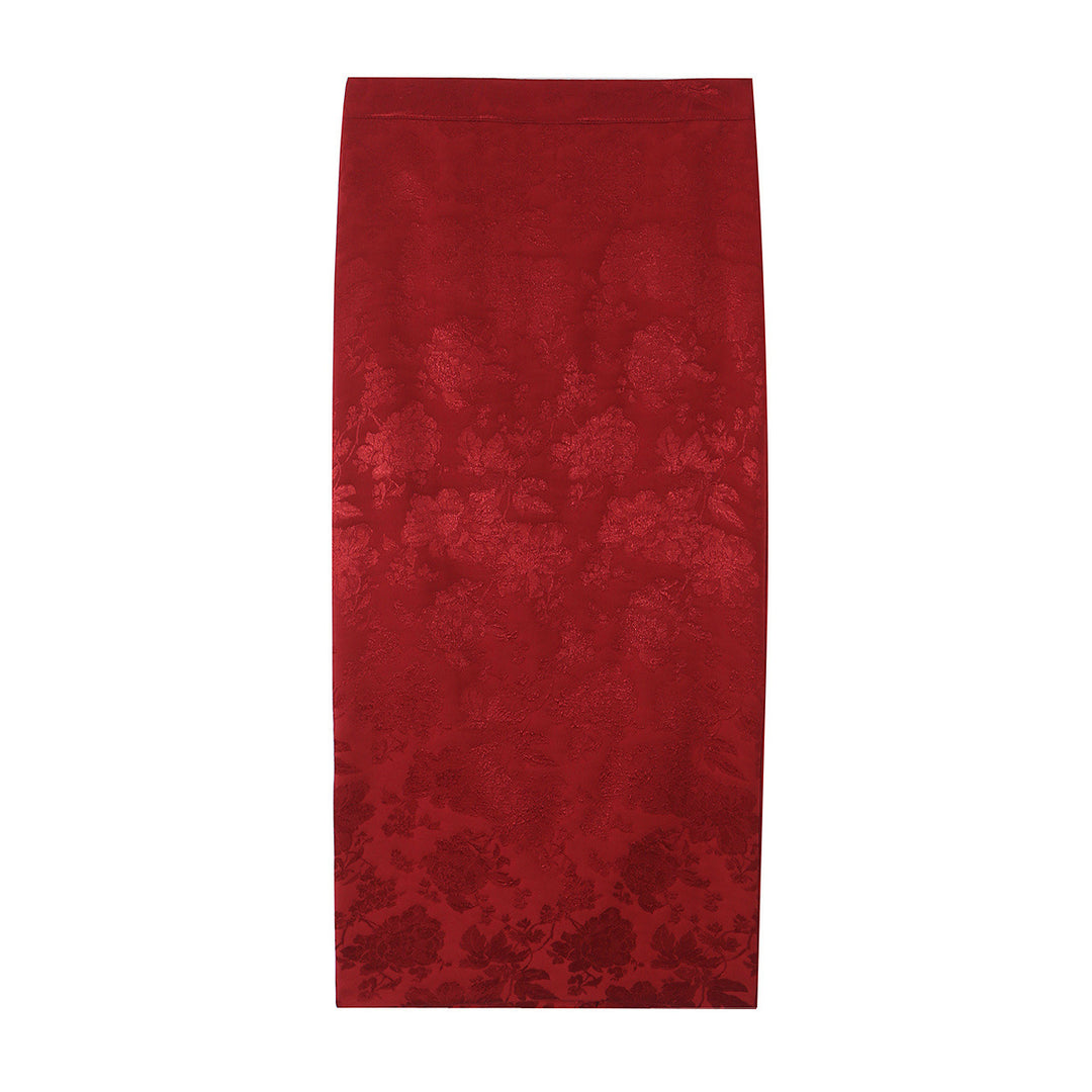 Damen Ein-Schulter Jacquard-Top mit Taillenband und Zierschleife Shop Nory
