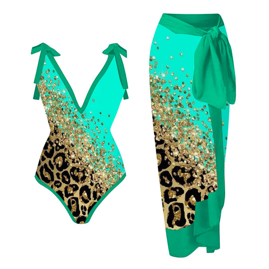 Damen Bademode-Set mit stilvollem Wickelrock Shopnory