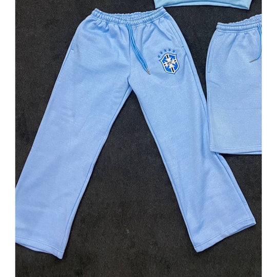 Damen weite Jogginghose mit elastischem Bund, Tunnelzug und gesticktem Emblem Shop Nory