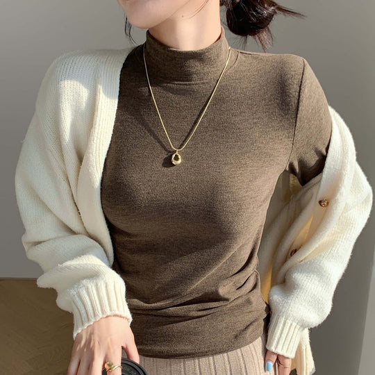 Damen Elegantes Langarmshirt mit hohem Kragen Shop Nory