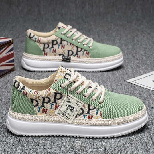 Damen Plateau-Espadrille-Sneaker mit geflochtenem Jute-Detail und monogramm-Canvas Shop Nory
