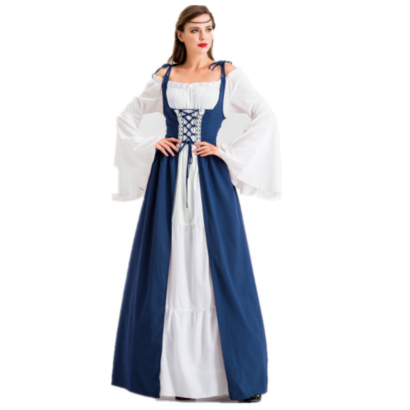 Damen historisches Märchenkleid mit elegantem Oberteil und ausgestellten Ärmeln