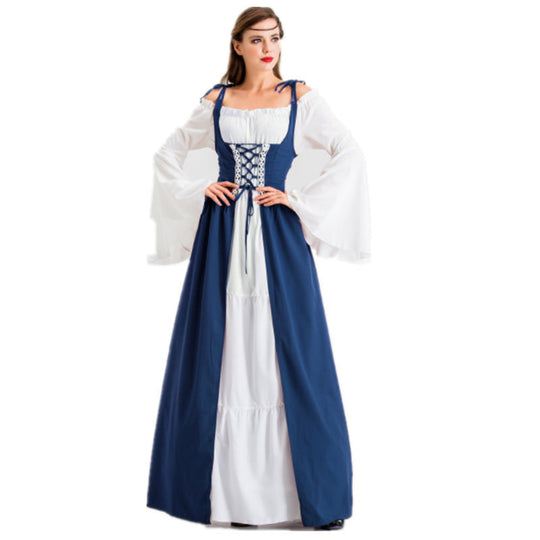 Damen historisches Märchenkleid mit elegantem Oberteil und ausgestellten Ärmeln