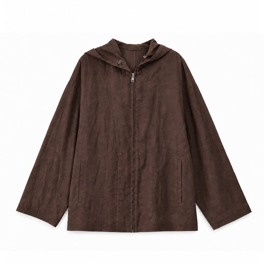 Damen Leichte Kapuzenjacke aus Leinen Shop Nory