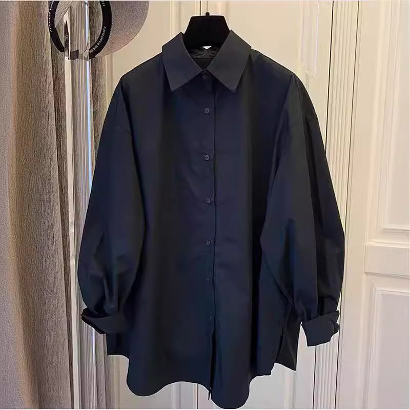 Damen Lässige Baumwollbluse mit Puffärmeln Shop Nory