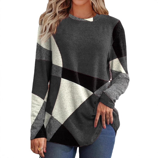 Damen Geometrischer Übergroßer Strickpullover mit Knopfdetails an der Seite Shop Nory