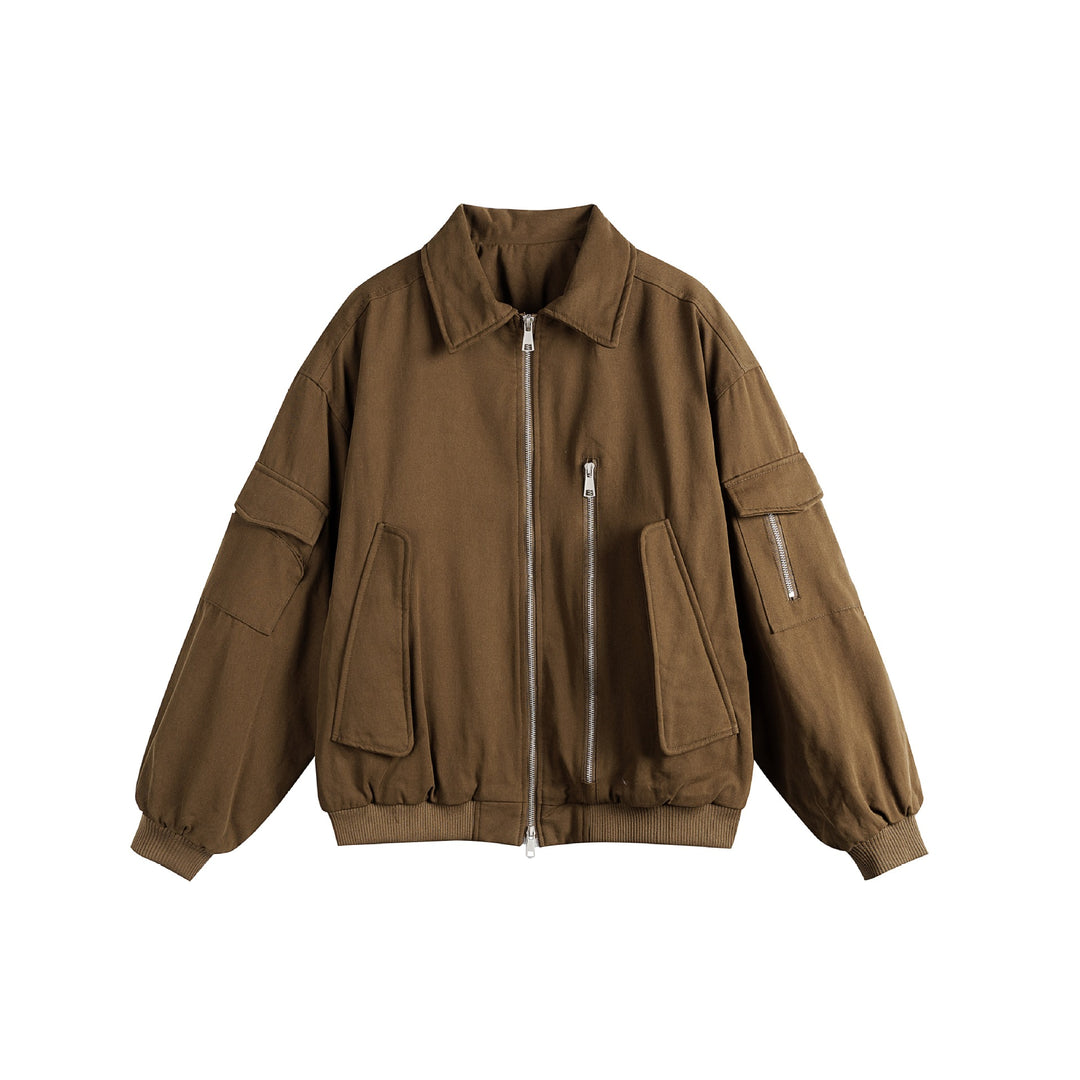 Unisex Boxy Utility-Blousonjacke mit Zip-Details und funktionalen Pattentaschen Shop Nory