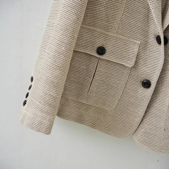 Damen Modische Kurzjacke mit Taschen Shop Nory