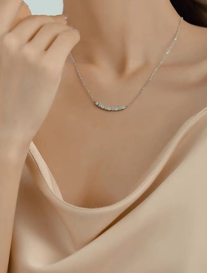 Damen hexagonale Perlenkette mit klaren Kristallen Shop Nory