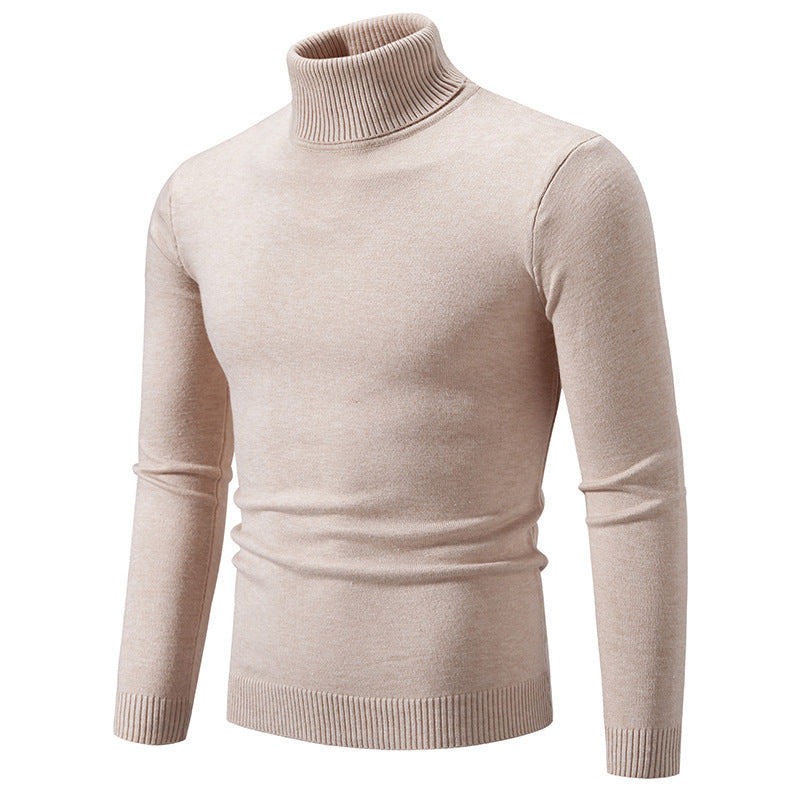 Herren nan taillierter Rollkragenpullover aus feinem Feinstrick mit geripptem Kragen