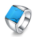 Damen Siegelring mit edelsteinfarbenem Turquoise-Einsatz und modernem Design Shop Nory