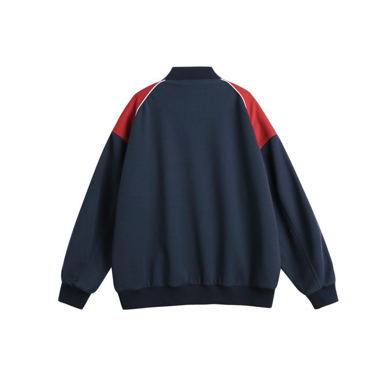 Herren Sportliche College-Bomberjacke mit Stehkragen, Raglanärmeln und kontrastierenden Paspeln Shop Nory