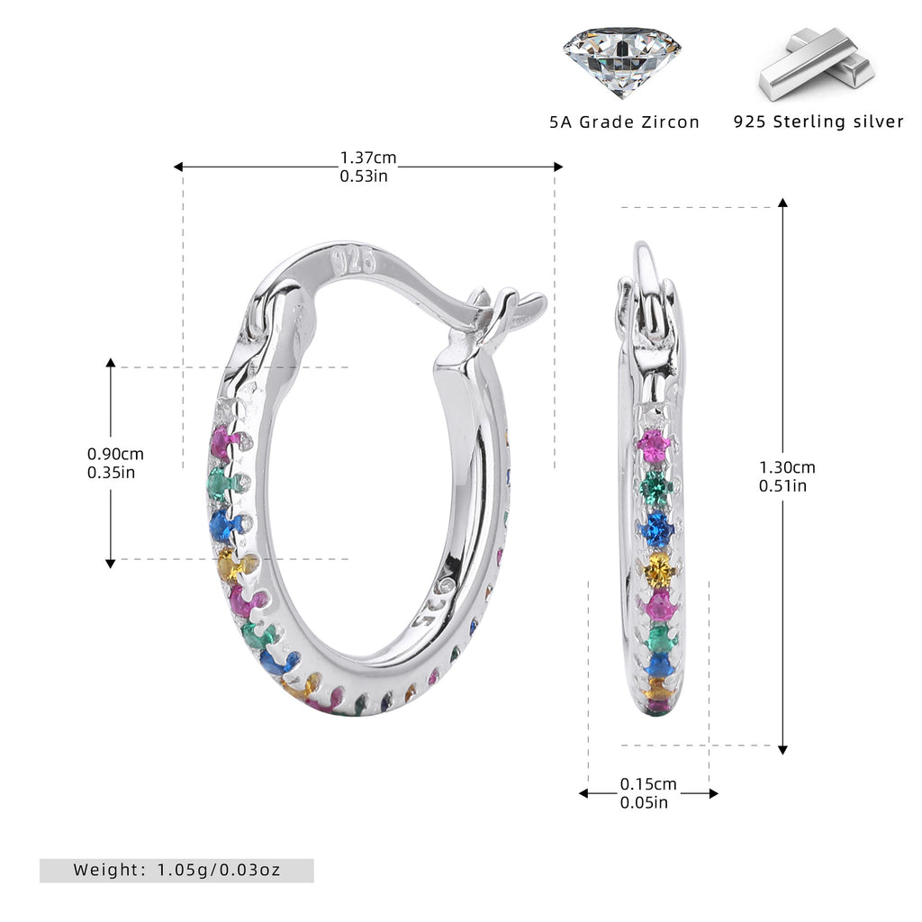 Damen Ohrstecker mit bunten Zirkonia Shop Nory