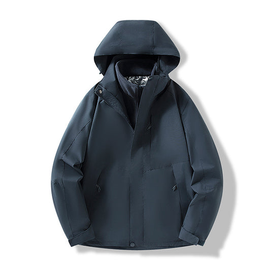 Herren Minimalistische City-Outdoorjacke mit verschweißten Nähten, verstellbarer Kapuze und Thermofutter Shop Nory