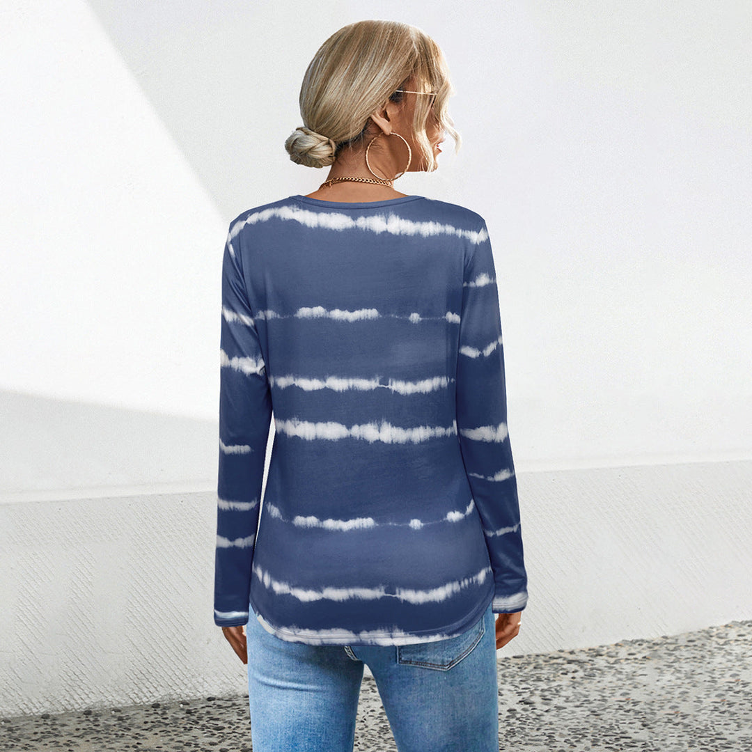 Damen Langarmshirt mit modernem Batikmuster
