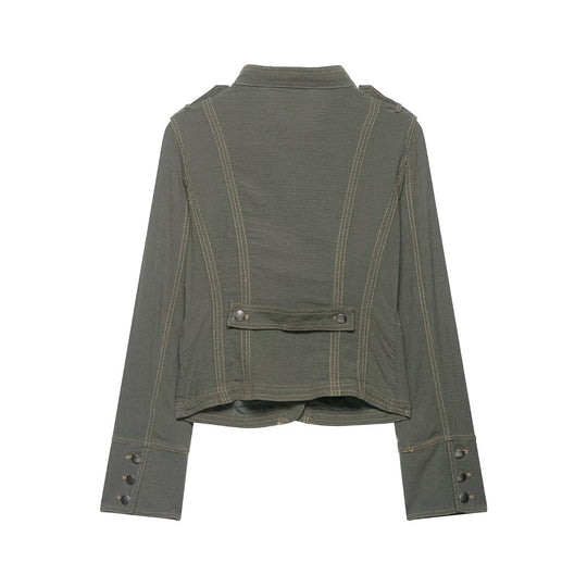 Damen Kurzjacke im Military-Stil mit Stehkragen und Schulterklappen Shop Nory