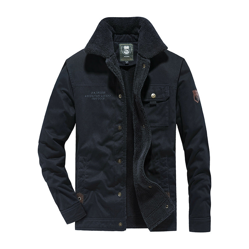 Herren Baumwoll-Canvas Feldjacke mit Teddyfutter und Utility-Taschen Shop Nory