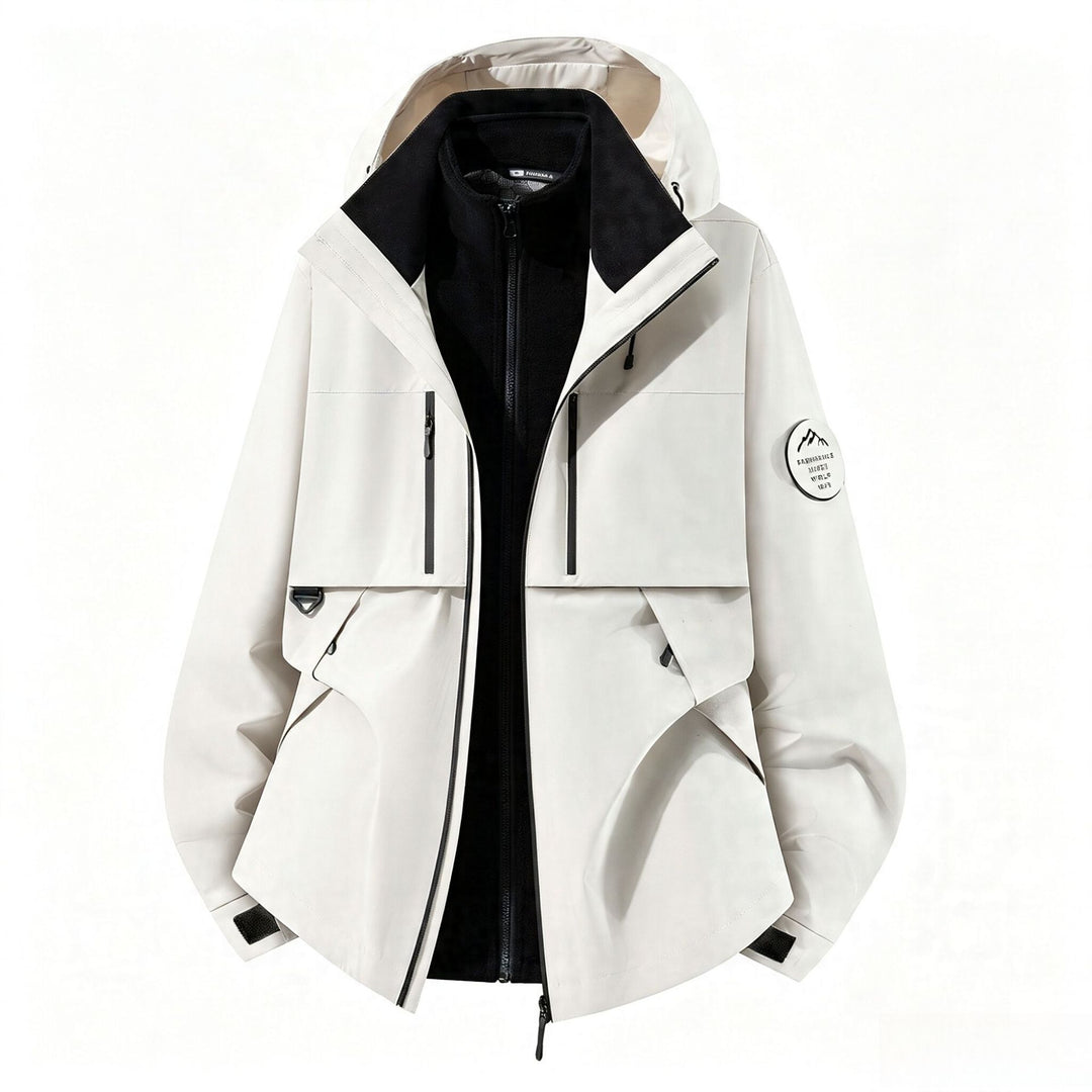 Herren dreilagige Softshell-Outdoorjacke mit herausnehmbarem Fleecefutter und Kapuze Shop Nory