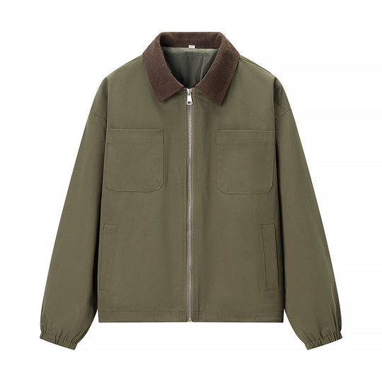 Damen Kurzjacke im Workwear-Stil mit Kordkragen, Reißverschluss und aufgesetzten Brusttaschen Shop Nory