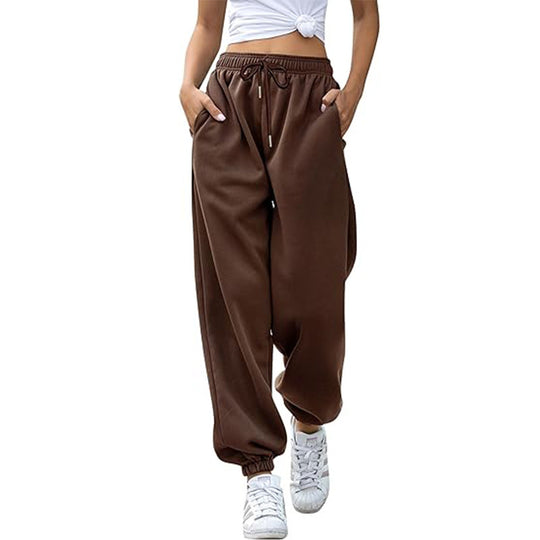 Damen nan weite Jogginghose mit hohem Bund elastischen Bündchen und Seitentaschen Shop Nory