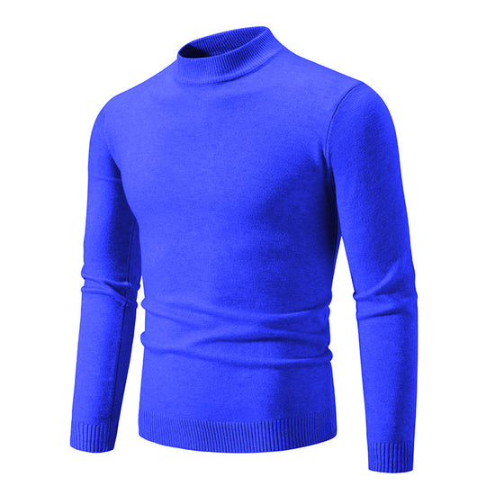 Herren Schmal geschnittener Feinstrick‑Mockneck‑Pullover mit geripptem Kragen und Saum Shop Nory