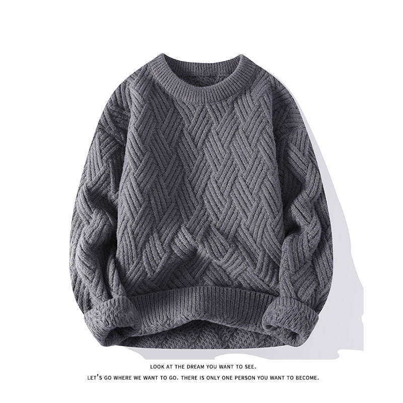 Damen grobgestrickter Oversize-Pullover mit Zopfmuster und elastischem Rippbund Shop Nory