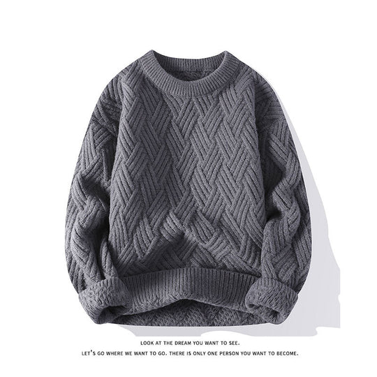 Damen grobgestrickter Oversize-Pullover mit Zopfmuster und elastischem Rippbund Shop Nory