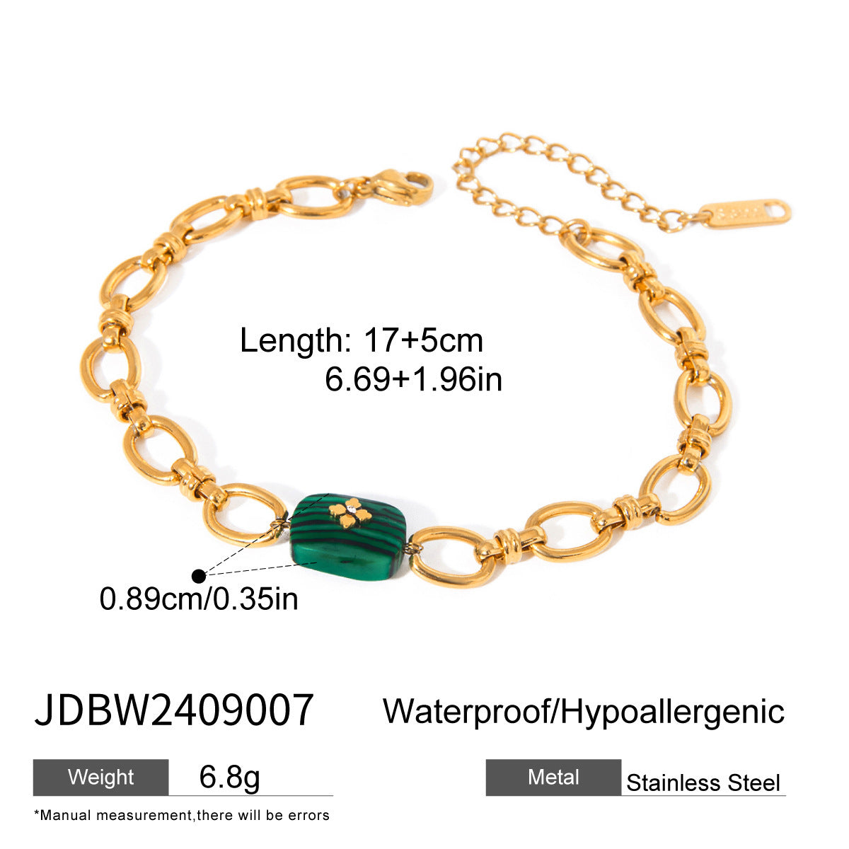 Damen Armband mit grünem Edelstein und Zirkonia-Akzenten Shop Nory