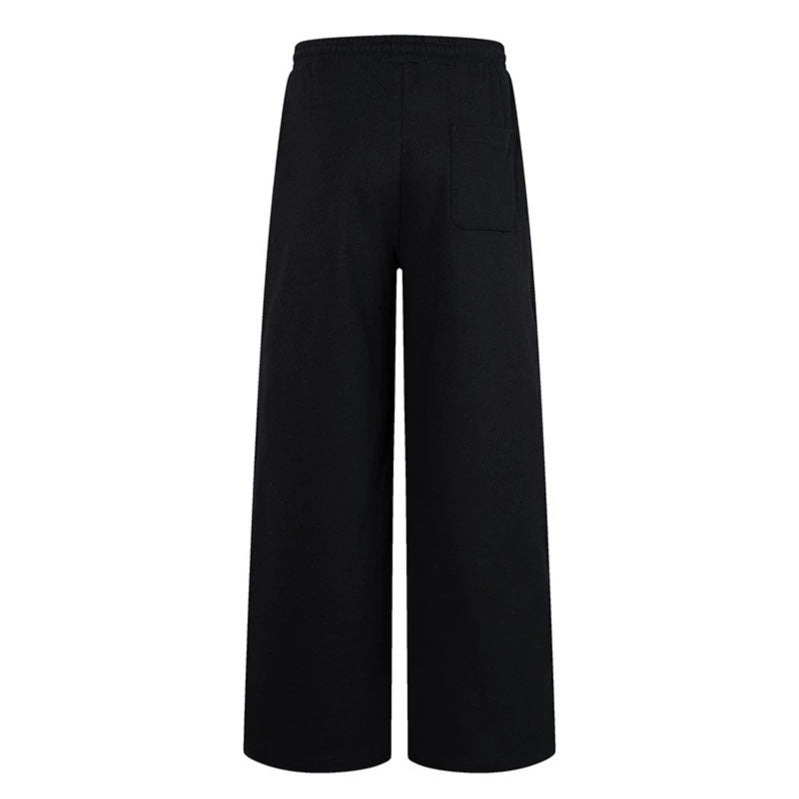 Damen Extraweite Baumwoll-Palazzo-Sweathose mit hohem Komfortbund, Tunnelzug und geradem Bein Shop Nory