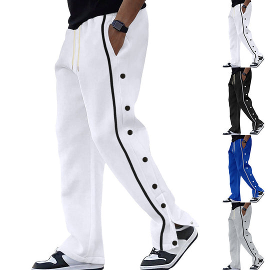 Herren nan Snap-Trackhose mit seitlichen Druckknöpfen, kontrastierendem Seitenstreifen und elastischem Kordelbund Shop Nory