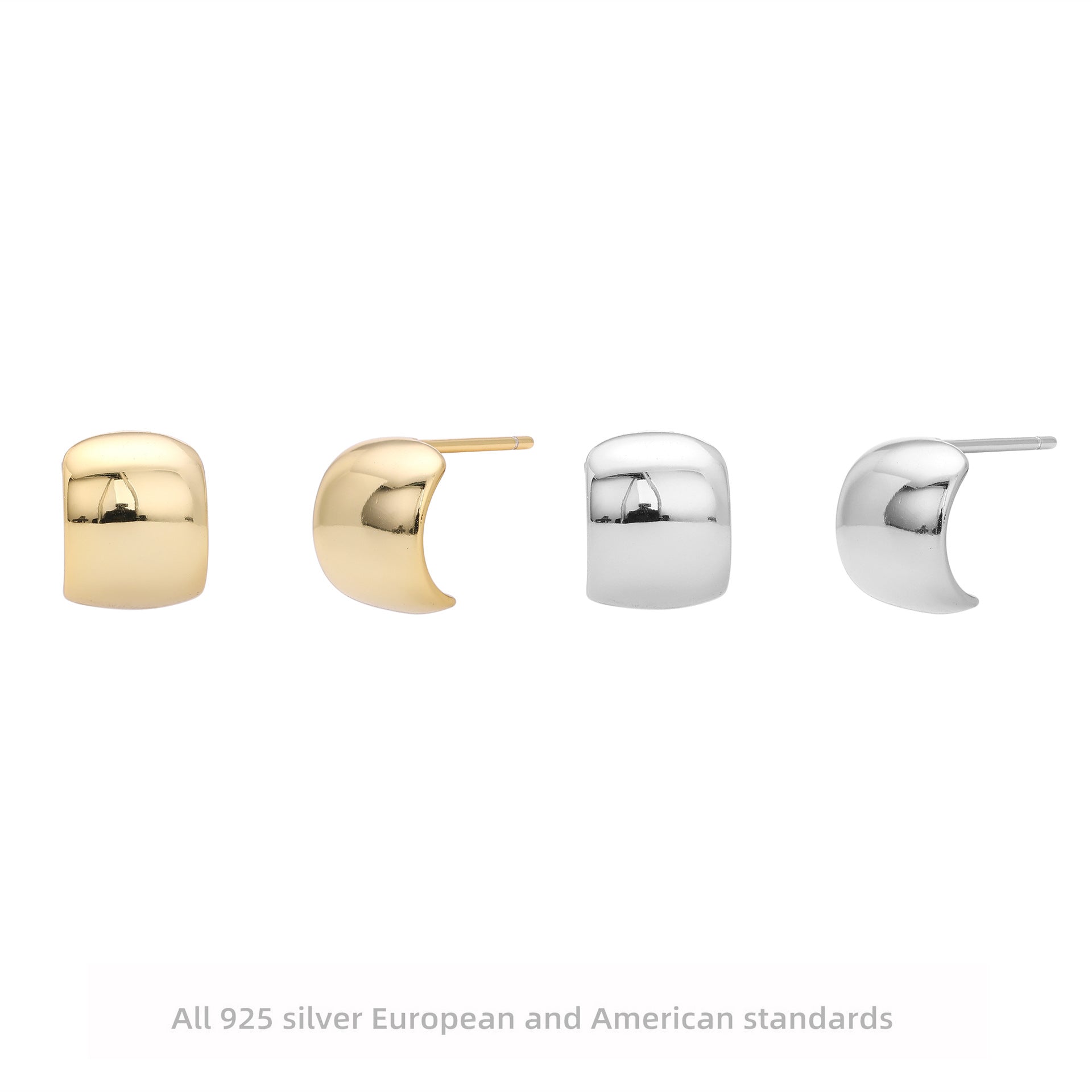 Damen Ohrstecker mit modernem, geschwungenem Design aus 925 Sterling Silber Shop Nory