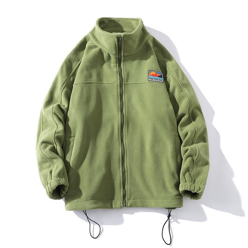 Herren Fleecejacke mit hohem Kragen und praktischen Taschen