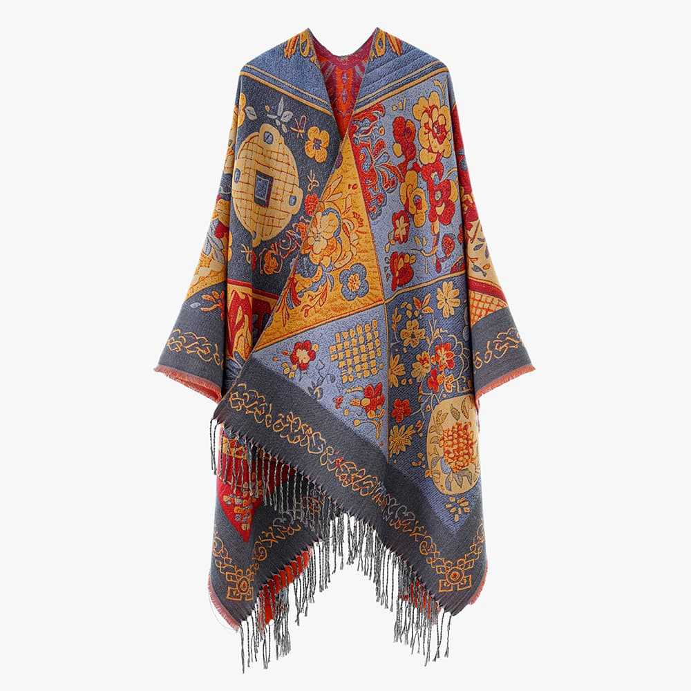 Damen Jacquard‑Überwurf im Wandteppich‑Jacquard mit Fransensaum Shop Nory