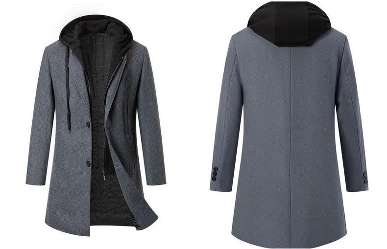 Herren Doppelreihiger City Mantel aus Wollmix mit taillierter Silhouette Shop Nory