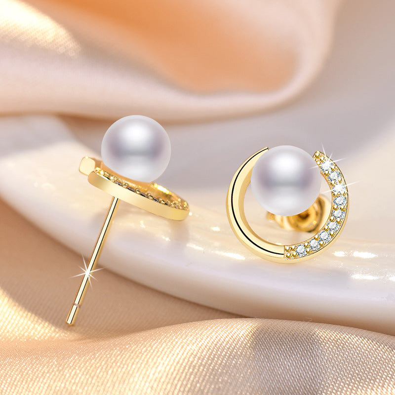 Damen Elegante Ohrringe mit Perlen und Kristallen Shop Nory