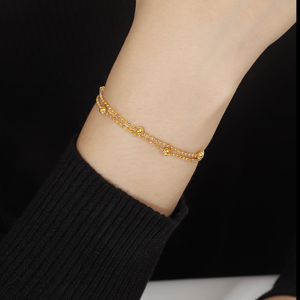 Damen filigranes Armband mit glänzenden Perlen und eleganter Kettengestaltung Shop Nory