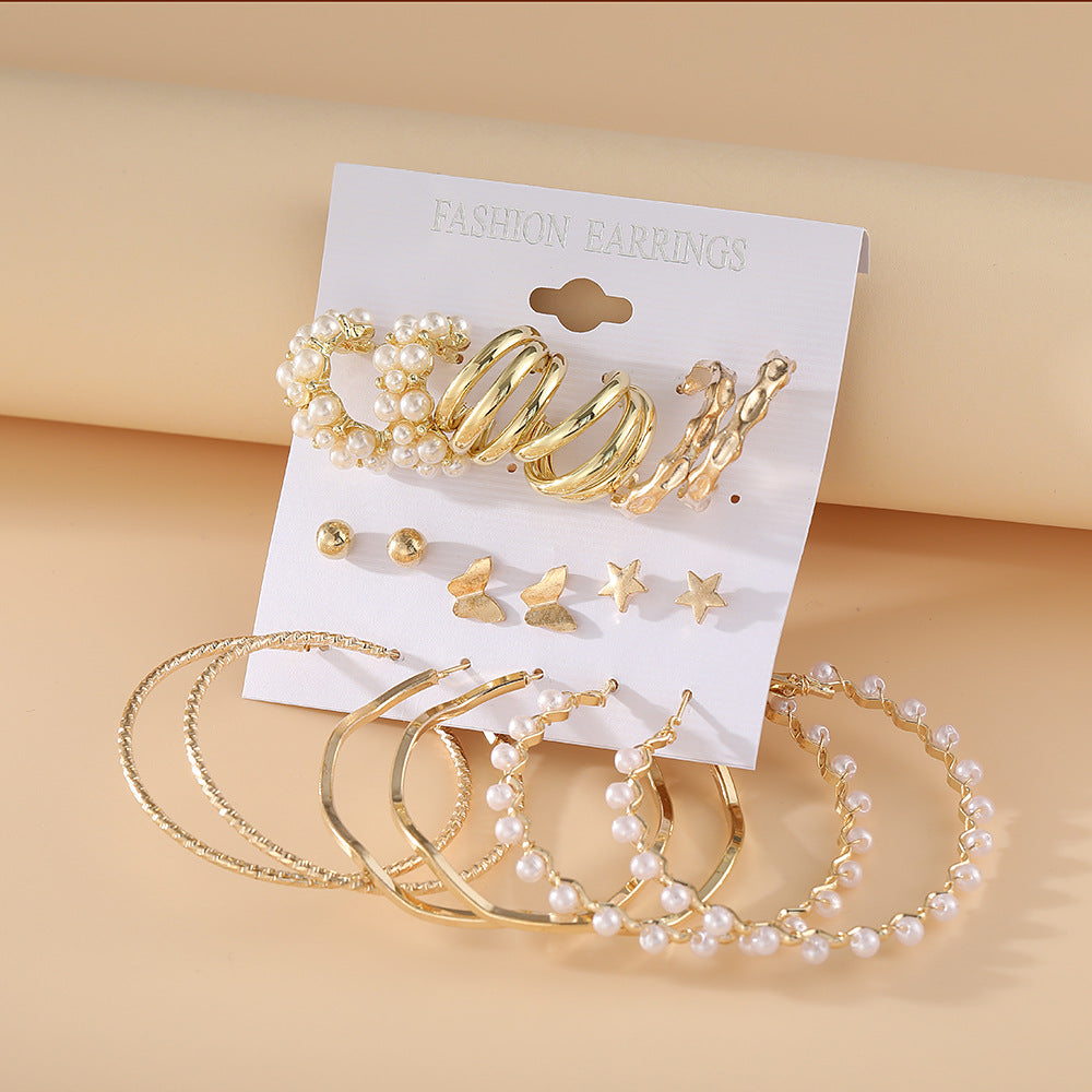 Damen Ohrschmuck Set mit eleganten Perlen- und Herzmotiven Shop Nory