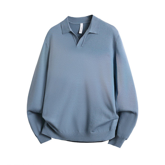 Unisex Oversized Polokragen-Feinstrickpullover mit weitem Schnitt Shop Nory