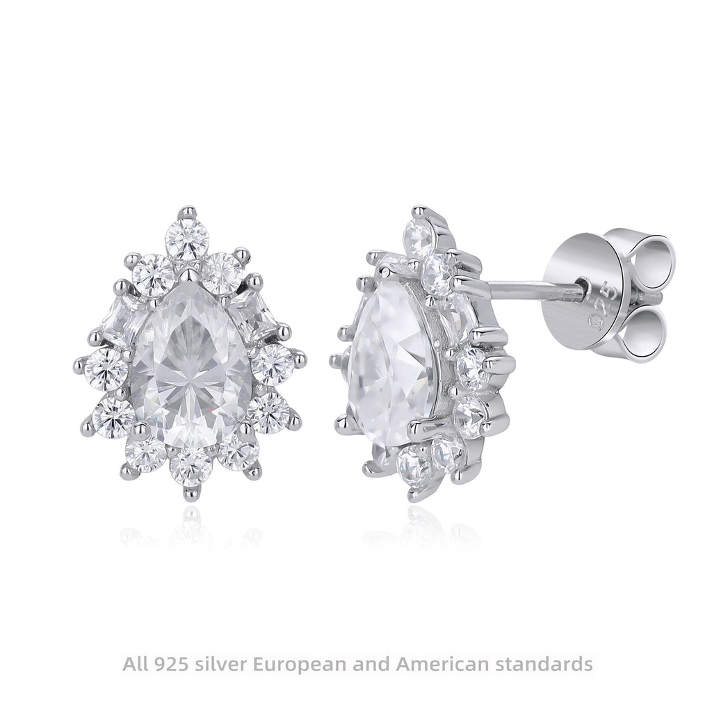 Damen Ohrstecker aus hochwertigem 925 Sterling Silber mit funkelnden Moissanit-Steinen Shop Nory