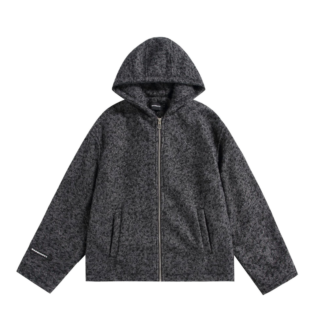 Damen Kapuzenblouson aus Wollmix mit voluminöser Struktur und Reißverschluss Shop Nory
