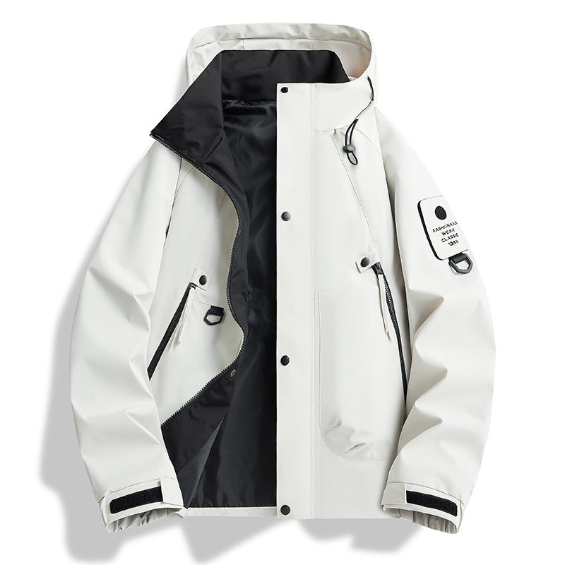 Herren minimalistischer Wetterschutz-Parka mit Kontrast-Innenfutter und Utility-Details Shop Nory